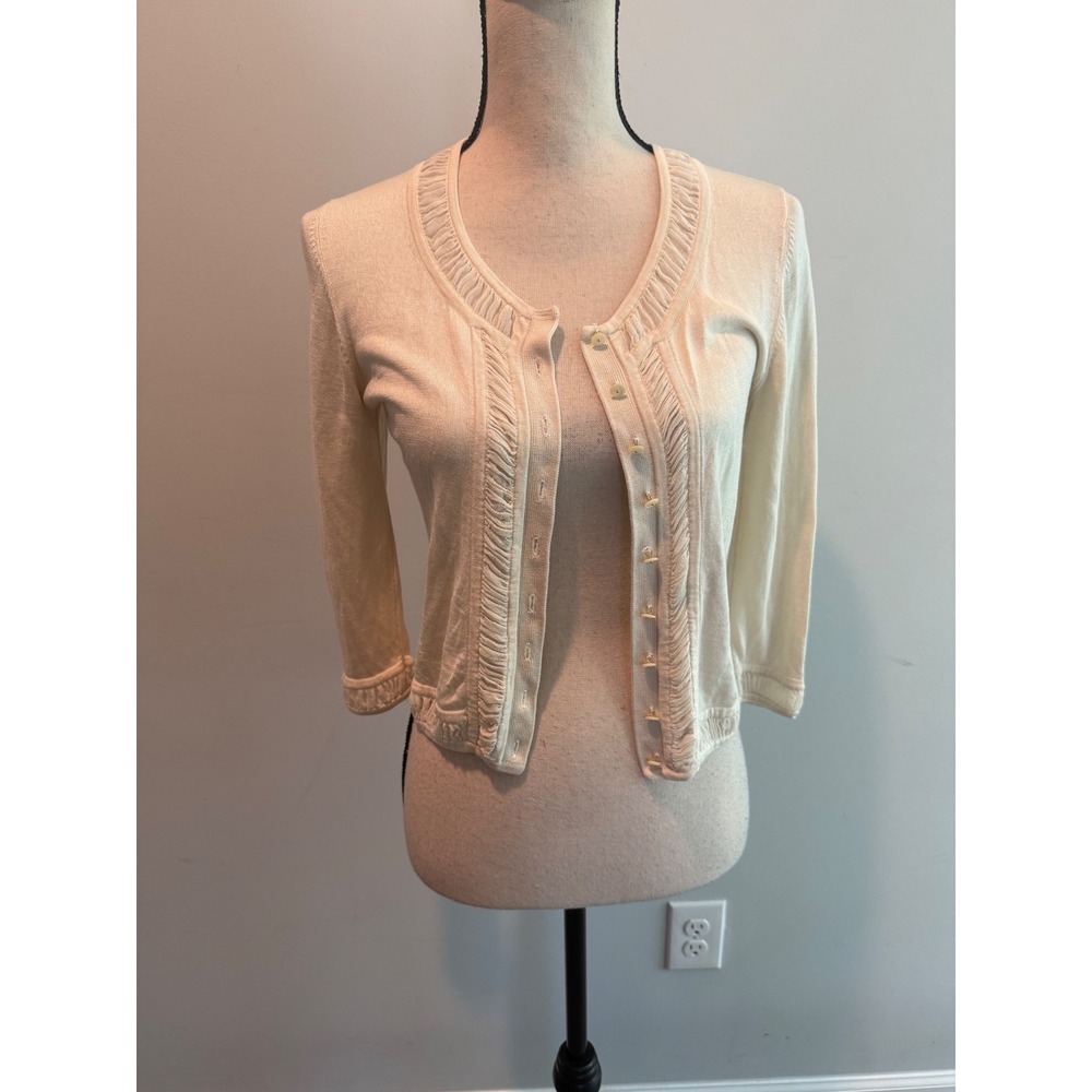 Diane von Furstenberg x Neiman Marcus Vintage Silk Cashmere Cardigan Cream Small